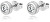 Orecchini teneri in argento a bottone in argento con zirconi chiari AGUP2259-W