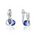 Schillernde Silberohrringe mit blauem Zirkon AGUC2692-DB
