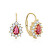 Vergoldete Ohrringe mit roten Zirkonen AGUC3298R-GOLD