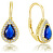 Aranyozott fülbevaló kék cirkónium kövekkel  AGUC2229-GOLD
