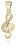 Vergoldeter Anhänger mit Zirkonen Violinschlüssel AGH591-GOLD