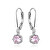 Bájos ezüst fülbevaló rózsaszín cirkónium kövekkel AGUC3340-P