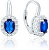 Ezüst fülbevaló kék kristályokkal AGUC1167
