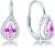 Ezüst fülbevaló rózsaszín kristállyal AGUC1162