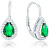 Ezüst fülbevaló zöld kristállyal AGUC1161