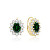 Jellegzetes fülbevaló zöld cirkónium kövekkel AGUC3295GR-GOLD