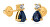 Luxuriöse Ohrringe aus Gelbgold mit Zirkonen 14/170.701/17Z