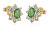 Cercei strălucitori din aur galben cu pietre de zircon verde 14/210.240/3ES