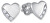 Fehér arany fülbevalók szívvel kristályokkal 239 001 01071 07