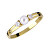 Něžný prsten ze žlutého zlata s krystaly a pravou perlou 225 001 00241 00