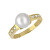 Půvabný prsten ze žlutého zlata s krystaly a pravou perlou 225 001 00237