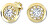 Zlaté okrúhle náušnice s čírymi kryštálmi 236 001 01044
