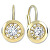 Goldene runde Ohrringe mit klaren Kristallen 236 001 01045