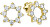 Zlaté sluníčkové náušnice s krystaly 745 239 001 00887 0000000