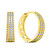 Cercei rotunzi strălucitori, placați cu aur, cu zirconi EA459Y