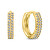 Glänzende vergoldete runde Ohrringe mit Zirkonen  EA502Y
