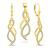 Scintillante set di gioielli placcati oro con zirconi SET222Y (orecchini, pendente)
