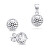 Set de bijuterii strălucitoare din argint cu pietre de zircon SET230W (cercei, pandantiv)