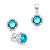Blyštivý strieborný set šperkov so zirkónmi SET230WAQ (náušnice, prívesok)
