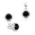 Blyštivý strieborný set šperkov so zirkónmi SET230WBC (náušnice, prívesok)