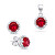 Blyštivý strieborný set šperkov so zirkónmi SET230WR (náušnice, prívesok)
