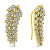 Orecchini di design longitudinali placcati in oro d'argento Klas EA287Y