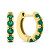 Orecchini delicati a cerchio placcati in oro con zirconi verdi EA481YG