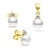 Elegantní pozlacený set šperků s perlami SET227Y (náušnice, přívěsek)