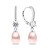 Elegantné strieborné náušnice s ružovými perlami EA634WP