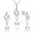 Elegante set di gioielli in argento con zirconi e perle SET267W (orecchini, collana)