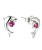 Játékos ezüst fülbevaló rubinokkal Delfin Precious Stone SE09092D