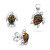 Set scintillante di gioielli in argento con opali Tartaruga SET235WBC (ciondolo, orecchini)