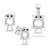 Verspieltes Silberschmuckset mit Zirkonen Owl SET224W (Anhänger, Ohrringe)