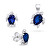 Hravý stříbrný set šperků se zirkony Želva SET233WB (náušnice, přívěsek)
