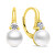 Cercei unici placați cu aur cu perle și zirconi EA364Y