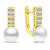 Einzigartige vergoldete Ohrringe mit Perlen und Zirkonen EA941Y