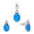 Set frumos de bijuterii cu opale SET245WB (cercei, pandantiv)