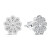 Virágos ezüst fülbevalók cirkónium kövekkel LME0796