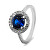 Luxus Silberring mit blauem Zirkon RI031W