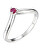 Minimalistický stříbrný prsten s rubínem Precious Stone SR09001D