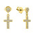 Cercei moderni placați cu aur cu pietre de zircon Cruciulițe EA572Y