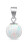 Moderner Silberanhänger mit weißem synthetischem Opal PT110W