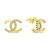 Cercei de modă placați cu aur cu zirconi World Icon EA987Y