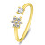 Inel la modă deschis placat cu aur cu pietre de zircon RI073Y