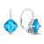 Divatos ezüst fülbevaló kék cirkónium kövekkel  EA301WAQ