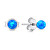 Modré stříbrné náušnice pecky se syntetickými opály EA625WB