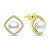 Cercei atemporali placați cu aur cu perle și zirconi EA785Y