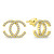Gyönyörű bronz fülbevaló cirkónium kövekkel World Icon EA1024Y (táska)