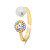 Bellissimo anello placcato oro con vera perla e zirconi RI062Y
