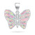 Zarter Silberanhänger Schmetterling mit rosa Opal PT136WP